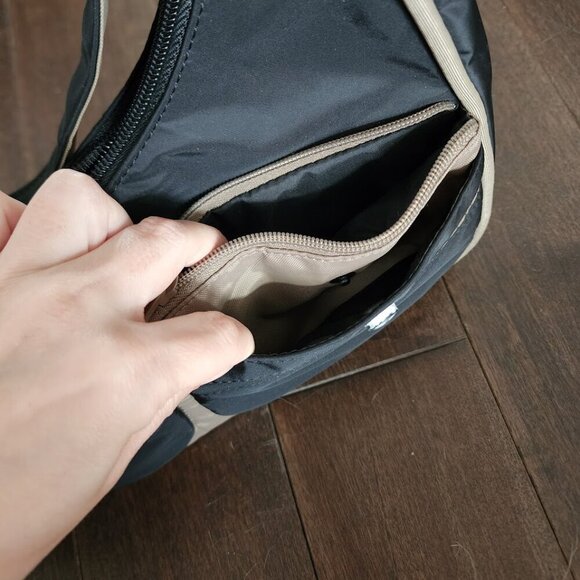 Hedgren Tan and Black Crescent Shoulder Bag - Picture 9 of 11